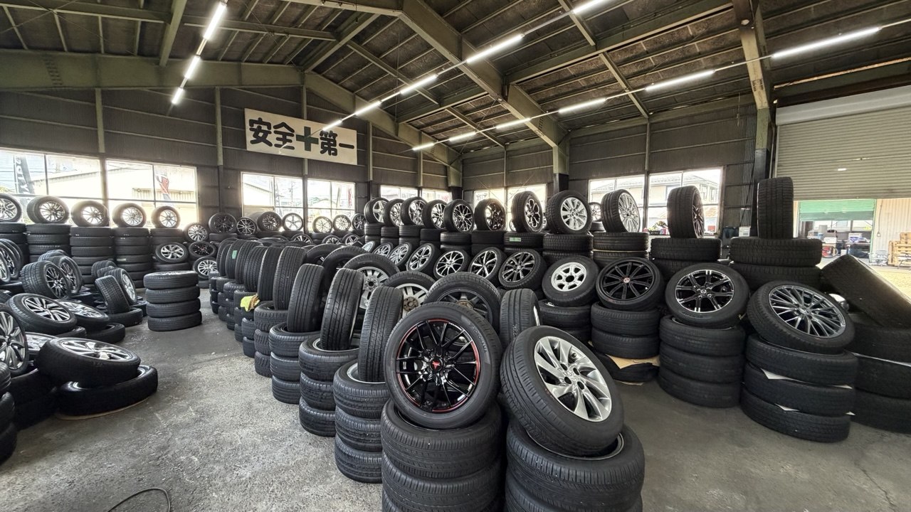 Another view of the store interior with tyres and wheels