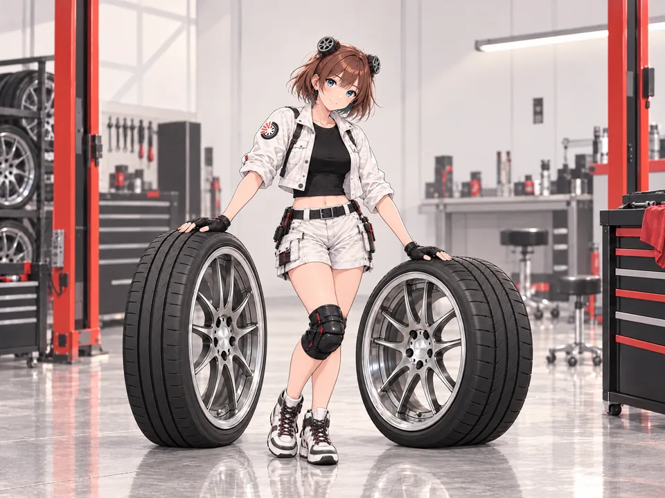 Illustration: the mascot shows two wheels, for the front and rear axles