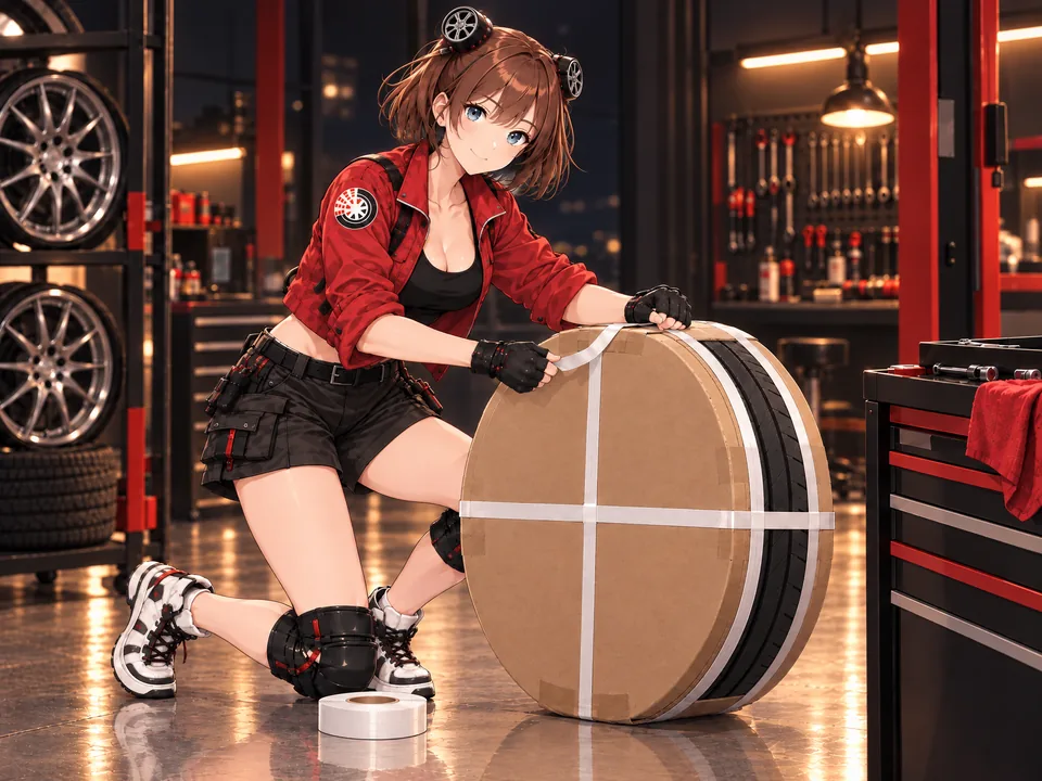 Our mascot packs wheels for shipping
