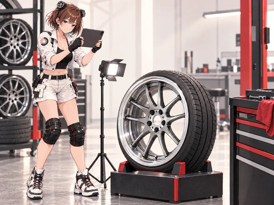 Our mascot explains wheel condition with photographs