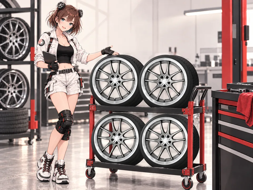 Our mascot presents four newly received wheels