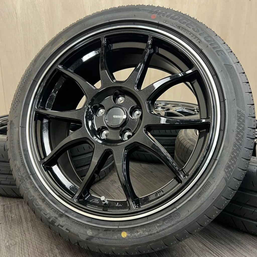 中古 BRIDGESTONE TURANZA T002 + G-SPEED タイヤ・ホイールセット 215/45R17 · 17×7.0J PCD 5x100 ET45 #190S40426の実物写真（1枚目）