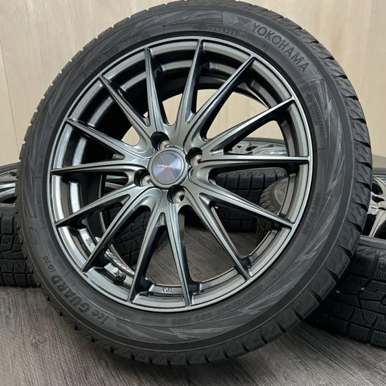 中古 YOKOHAMA ICE GUARD IG70 + WEDS VELVA SPORT Z タイヤ・ホイールセット 205/50R17 · 17×6.0J PCD 4x100 ET40 #90S40426の実物写真（1枚目）