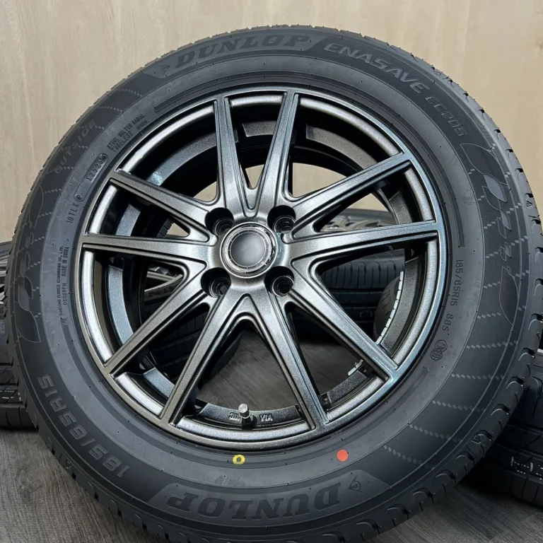 DUNLOP ENASAVE EC205 + WEDS VELVA SPORT タイヤ・ホイールセット 185/65R15 · 15×5.5J PCD 4x100 ET43 #0512AS000926の実物写真（1枚目）