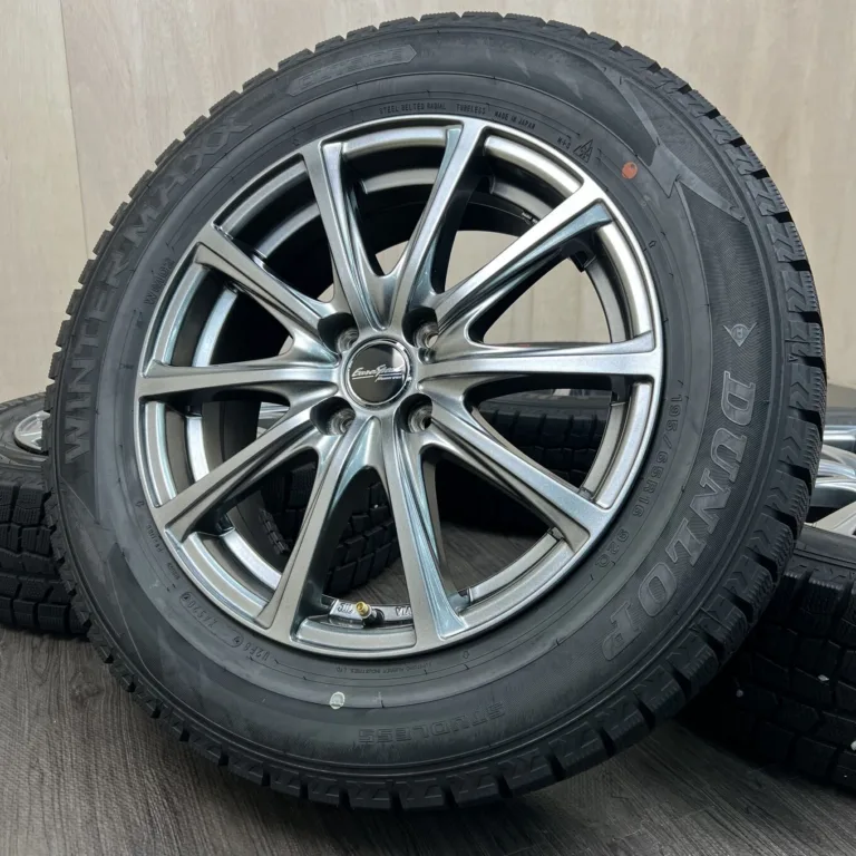 中古 DUNLOP WINTER MAXX WM02 + MANARAY SPORT EUROSPEED タイヤ・ホイールセット 195/65R16 · 16×6.0J PCD 4x100 ET43 #503S40925の実物写真（1枚目）
