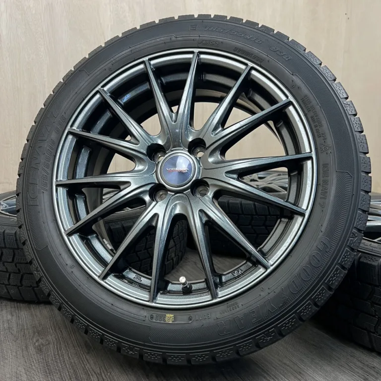 中古 GOODYEAR ICE NAVI 7 + WEDS VELVA SPORT Z タイヤ・ホイールセット 185/55R16 · 16×6.0J PCD 4x100 ET40 #0315AS000926の実物写真（1枚目）